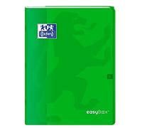 Oxford EasyBook Cahier Agrafé 24 x 32cm 96 Pages Grands Carreaux Seyès 90gr Couverture Polypro Vert avec Pochettes