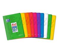 OXFORD EasyBook Lot de 10 Cahiers Agrafés au Format A4 (21 x 29, 7cm) 96 Pages Grands Carreaux Seyès 90gr Couleurs Assorties