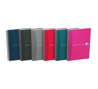 Oxford Essentials Lot De 5 Cahiers Spirales A5 180 Pages Grands Carreaux Seyès Couverture Carte, Couleurs Assortis