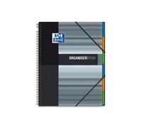 Oxford Etudiant Cahier Organiser Book Spiralé 160 Pages Seyès 24,5 X 31 Cm Couverture Polypropylène Assortie
