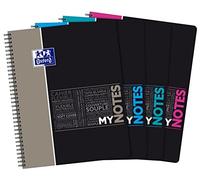 OXFORD Etudiants MyNotes Lot de 1 Cahier Spirale A4+ Grands Carreaux Seyès 160 Pages Reliure Intégrale Couverture Carte Couleurs Aléatoires