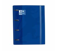 Oxford Classeur 4 anneaux A4+ couverture extra rigide, élastique – Recharge quadrillée 5 x 5 Bleu