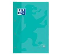 Oxford, Feuilles quadrillées A4 perforées de rechange pour classeur, 80 feuilles, couleur menthe, grille 5 x 5.