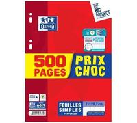 Oxford Feuillets Simples Format A4 Seyès Perforées 90 G 500 Pages Promo