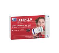 Oxford Flash 2.0 - 80 Fiches Bristol Flash Cards 7,5 x 12,5cm Fond Blanc Uni