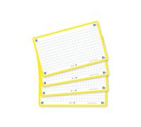 Oxford Flash 2.0 - 80 Fiches Bristol Flash Cards 7,5 x 12,5cm Petits Carreaux Cadre Jaune