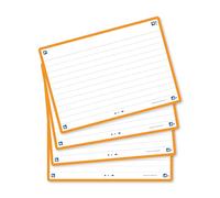 Oxford Flash 2.0 - 80 Fiches Bristol Flash Cards A6 (10,5 x 14,8cm) Ligné Cadre Orange