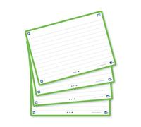 Oxford Flash 2.0 - 80 Fiches Bristol Flash Cards A6 (10,5 x 14,8cm) Ligné Cadre Vert