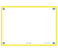 OXFORD Flash 2.0 Lot de 80 Fiches Flash Cards Format A6 (10, 5 x 14, 8cm) fond Blanc Uni Recto/Verso - cadre Jaune - Fiches Bristol