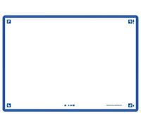 OXFORD Flash 2.0 Lot de 80 Fiches Flash Cards Format A6 (10, 5 x 14, 8cm) fond Blanc Uni Recto/Verso - cadre Bleu Marine - Fiches Bristol