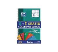 Oxford Folio Cahier Reliure À Spirale 215 X 310 Mm 80 Feuilles - 160 Pages Carré Assortiment De Couleurs (Pack De 5)