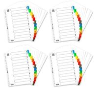 OXFORD Intercalaire Mensuel Format A4 Carte Blanche 170gr 12 Positions Strongline (Lot de 4)
