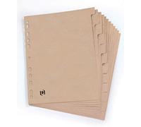 OXFORD Intercalaire Neutre Touareg Format A4 avec 12 Positions en Carte Beige Naturel