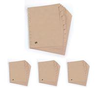 OXFORD Intercalaire Neutre Touareg Format A4 avec 12 Positions en Carte Beige Naturel (Lot de 4)