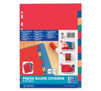 Oxford Intercalaires neutres A4 en carte lustrée 220g - 12 divisions - Assortis
