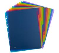 Intercalaires Oxford Color Life A4 12 Positions Polypro Assorti