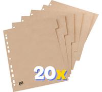 Oxford - Intercalaires Oxford A4 4R, 5 pièces, couleur naturelle | 20 pièces