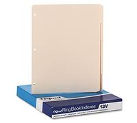 Oxford Intercalaires vierges pour inscription, 5 onglets, coupe 1/5, perforation à 3 trous, format lettre, manille, 20 jeux par boîte (13 V) - Crème