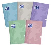Oxford Kladde Lot de 5 cahiers scolaires A5 60 pages quadrillées Couleurs mélangées