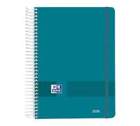 Oxford Live & Go Agenda 2026 1 jour par page, A5, couverture en plastique à spirale, espagnol, couleur aqua