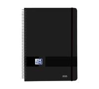 Oxford Live & Go Agenda semainier 2024, format A5, couverture plastique à spirale, espagnol, couleur noire