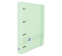 Oxford Live & Go Classeur à 4 anneaux en plastique Polyfoam avec recharge et caoutchouc, format A4+, tableau amovible, feuille d'autocollants, recharge avec 5 bandes couleur et quadrillage 5 x 5, vert
