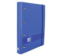 Oxford Live & Go Classeur A4+ 4 anneaux avec recharge 100 feuilles, bleu | Tableau amovible, feuille d'autocollants, recharge avec 5 bandes couleur et quadrillage 5 x 5