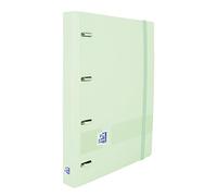 Oxford Live & Go Classeur A5, plastique Polyfoam, 4 anneaux, fermeture à caoutchouc, avec recharge à pois et feuille d'autocollants, 24 x 21,3 cm, couleur menthe glacée