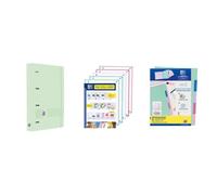 Oxford, Live & Go Lot de 4 classeurs en plastique Polyfoam avec recharge avec 5 bandes quadrillées 5 x 5 et séparateurs en plastique, couleur menthe glacée