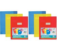 OXFORD Lot 3 Protège-Cahiers Strong Line 24x32cm PVC Translucide 15/100ème Coloris Assortis (Lot de 2)