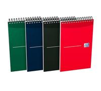 Bloc-notes Oxford office Essentials 12,5x20cm ligné 8mm 140 pages reliure spirale couverture carte coloris assortis