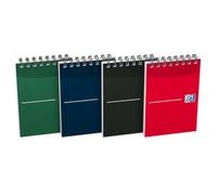 OXFORD Lot de 10 Bloc-Notes Essentials A7 Ligné 6mm 140 Pages Reliure Spirale Couverture Carte Coloris Assortis