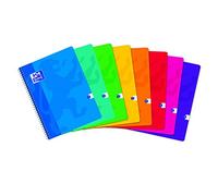 OXFORD Lot de 10 Cahiers à Spirales 24 x 32cm 100 Pages Grands Carreaux Seyès 90g Coloris Assortis