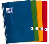 OXFORD Lot de 10 Cahiers à Spirales A4 100 Pages Petits Carreaux 5x5mm 90g Coloris Assortis