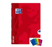Oxford Lot de 10 Cahiers OPENFLEX agrafé 24 x 32 cm 96p grands carreaux 90g Coloris Aléatoire