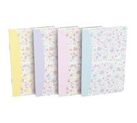 Oxford Lot de 10 carnets de notes lignés floraux, 9 x 14 cm, 80 pages, couverture souple, 4 motifs