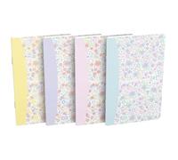 Oxford Lot de 10 Carnets Flowers 9x14cm 60 Pages Lignées 6mm Agrafées Couverture Carte Coloris Assortis