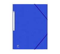 Oxford Chemise à élastique 3 rabats 24 x 32 cm dos 2 cm – couleurs classiques bleu