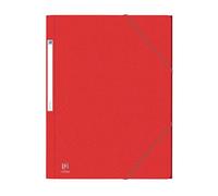 Oxford Chemise à élastique 3 rabats 24 x 32 cm dos 3 cm - couleurs tendance rouge