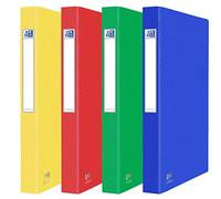 Classeur 2 anneaux carte lustrée Oxford A4 dos 3 cm couleurs assorties