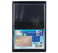 OXFORD Lot de 10 Etuis 10 Cartes A4 Couverture PVC Epaisseur 30/100ème Noir