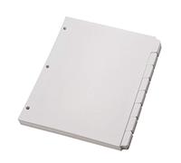 Oxford Lot de 10 intercalaires vierges à écrire sur classeur, onglets de coupe 1/8, perforation à 3 trous, 80 intercalaires, 10 ensembles, blanc (89982)