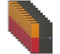 Oxford Lot De 10 Notebooks B5 Spiralé Couverture Rigide160p 80g Q5/5 Gris