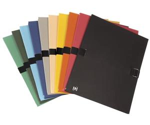 Oxford Lot de 10 Pochettes Cartonnées Extensibles à Sangle 24 x 32 Assorties