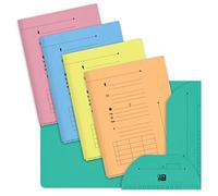 lot de 10 sous dossier Oxford 2rabats A4 kraft pastel assorti