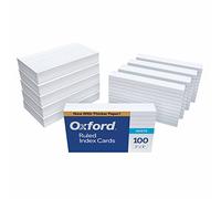 Oxford Lot de 100 cartes de vœux sans impression Blanc 7,62 x 12,7 cm Ligné 3 x 5, 1000 Count Blanc.