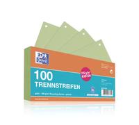 Oxford Lot de 100 intercalaires perforés en carton vert 190 g/m²