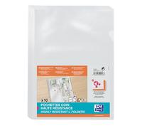 Oxford Lot de 100 Pochettes-Coin Haute Résistance A4 PVC Lisse Epaisseur 15/100ème Incolore