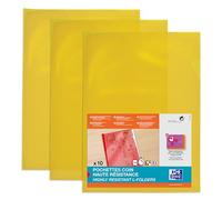 OXFORD Lot de 100 Pochettes-Coin Haute Résistance A4 PVC Lisse Epaisseur 15/100ème Jaune