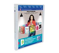 OXFORD Lot de 12 Classeur Polyvision A4 Dos 20mm 4 Anneaux Ronds Couverture Polypro Incolore